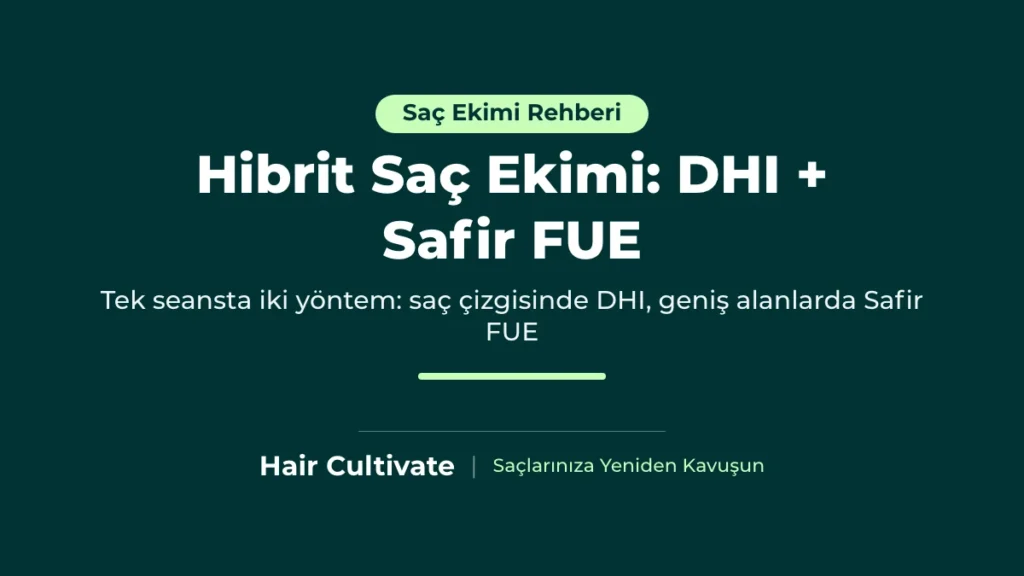 Hibrit saç ekimi rehberi: saç çizgisinde DHI, orta bölge ve tepede Safir FUE