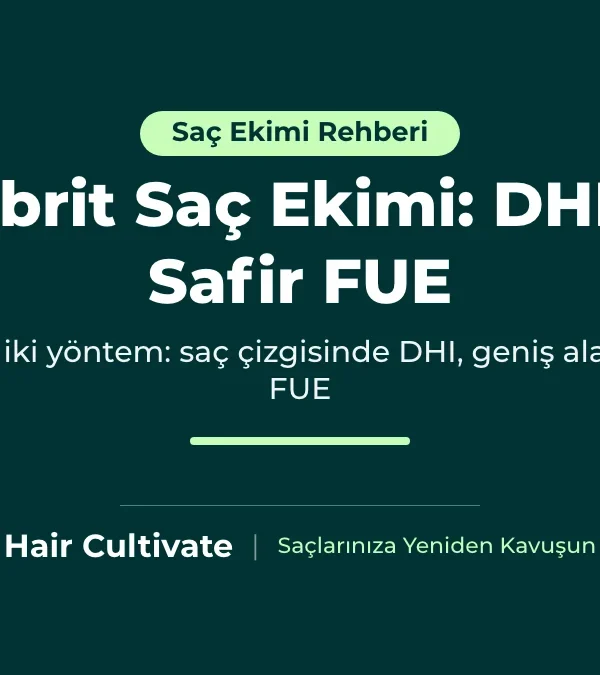 Hibrit saç ekimi rehberi: saç çizgisinde DHI, orta bölge ve tepede Safir FUE