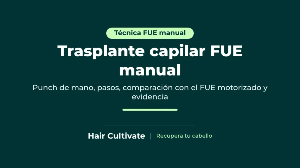 Trasplante capilar FUE manual: extracción de injertos con un punch de mano sin motor
