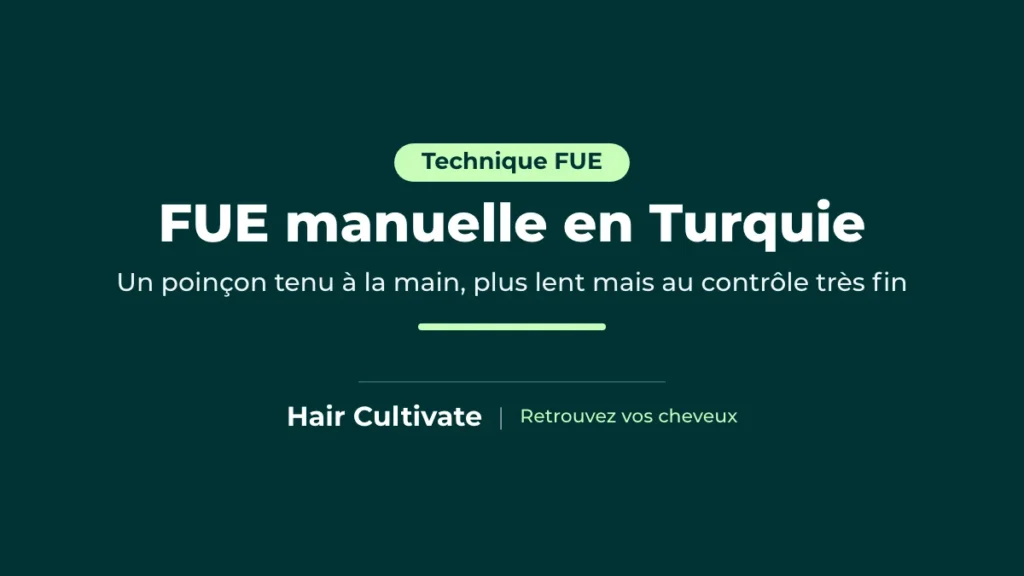 FUE manuelle à Istanbul : prélèvement des greffons avec un poinçon tenu à la main