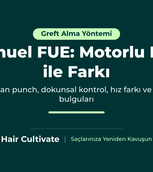 Manuel FUE rehberi: elde tutulan punch ile greftlerin tek tek alınması