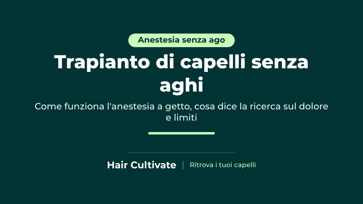 Trapianto di capelli senza aghi: anestesia a micro getto sul cuoio capelluto