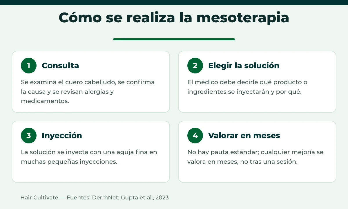 Cómo se realiza la mesoterapia capilar en Turquía: consulta, elección de la solución e inyección