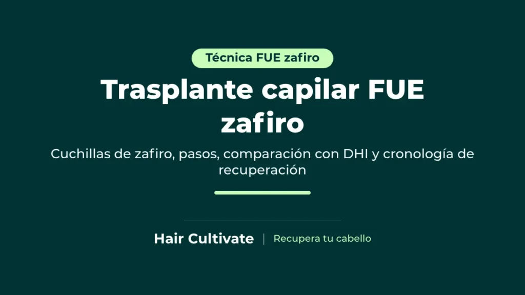 Trasplante capilar FUE zafiro: canales receptores abiertos con cuchillas de zafiro en forma de V