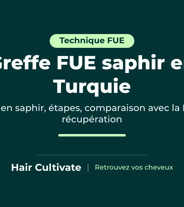 Greffe de cheveux FUE saphir à Istanbul : canaux ouverts avec des lames en saphir