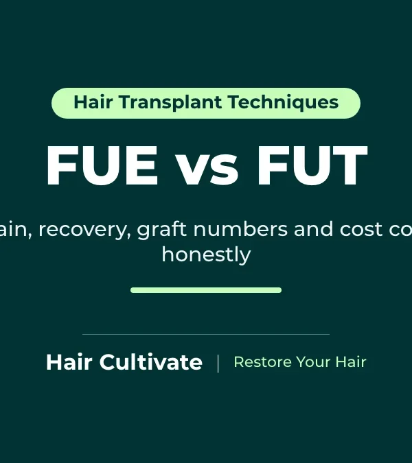 FUE vs FUT hair transplant comparison of donor scars and graft harvesting