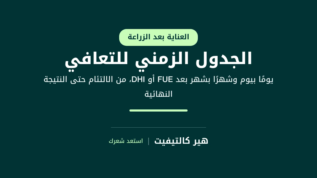 الجدول الزمني للتعافي بعد زراعة الشعر بتقنيتي FUE وDHI يومًا بيوم وشهرًا بشهر