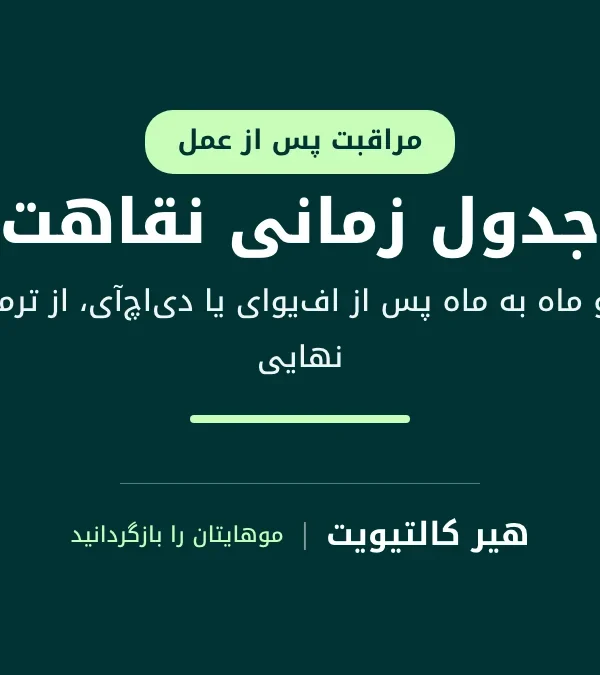 جدول زمانی دوران نقاهت کاشت مو پس از FUE و DHI، روز به روز و ماه به ماه