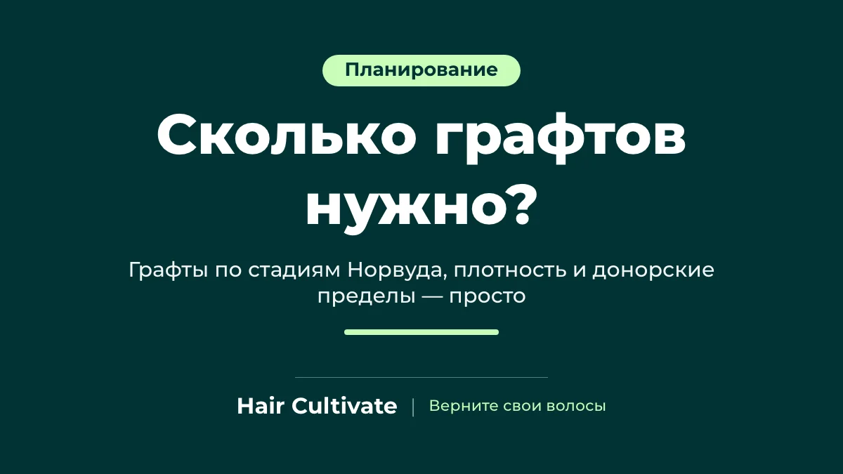 Сколько графтов нужно: стадии Норвуда, плотность и донорский резерв