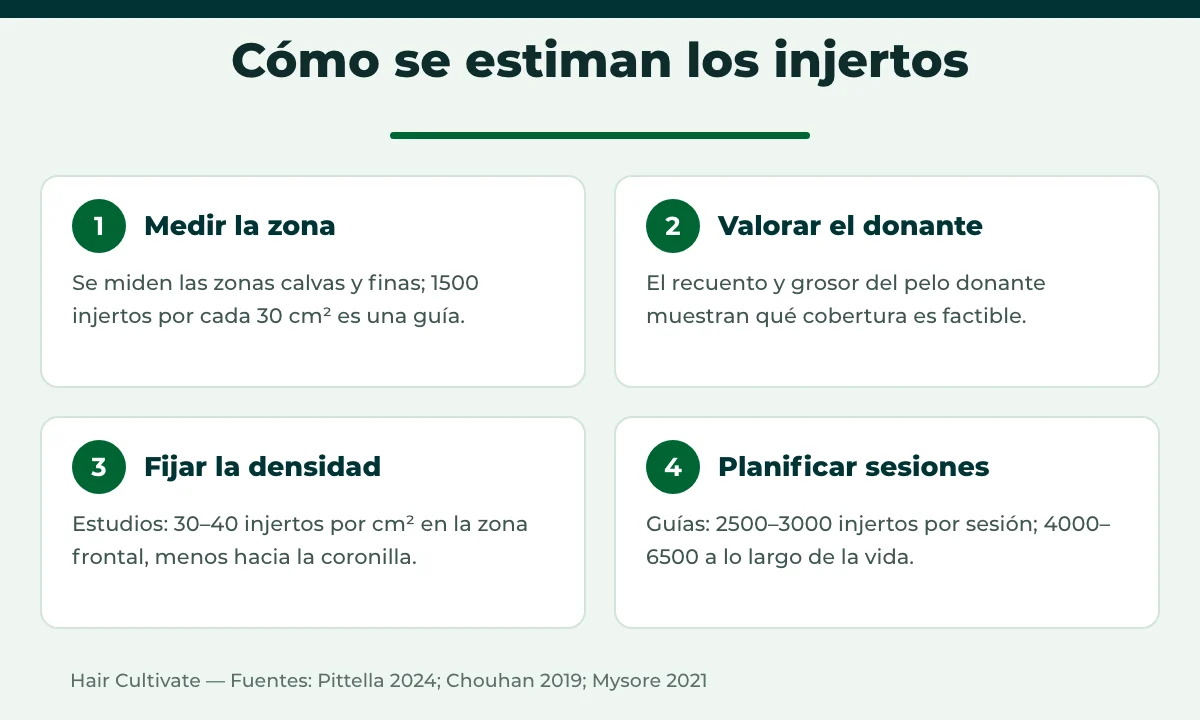 Cuatro pasos que sigue un cirujano para responder cuántos injertos necesito