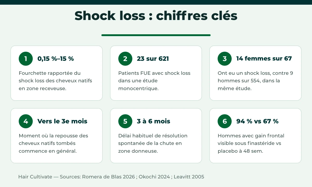 Chiffres clés sur le shock loss après greffe de cheveux