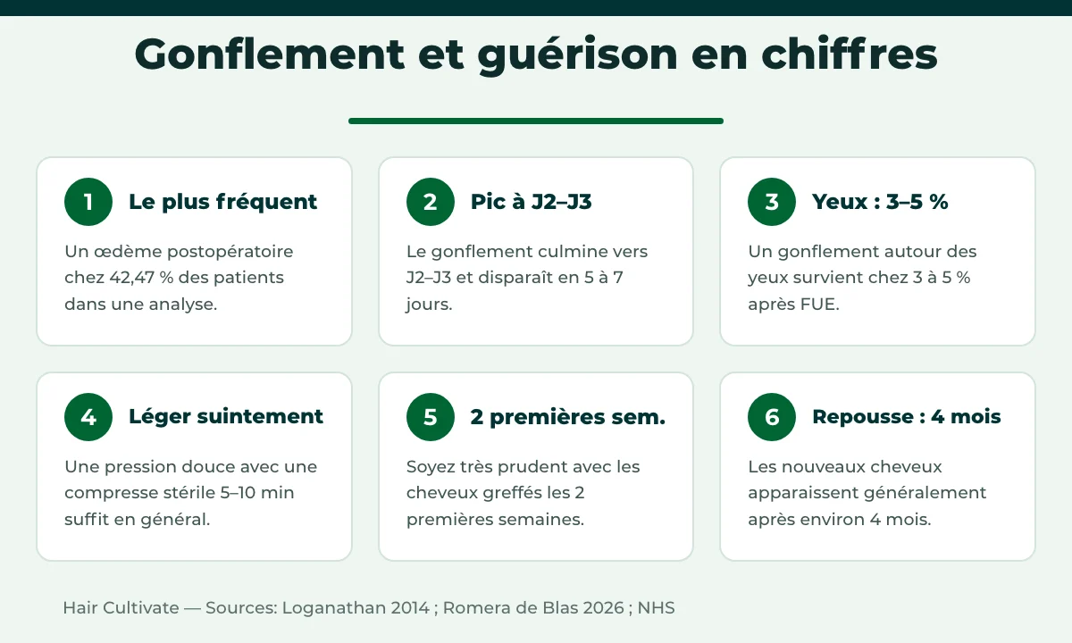 Faits sur le gonflement et le calendrier de guérison pour dormir après greffe de cheveux