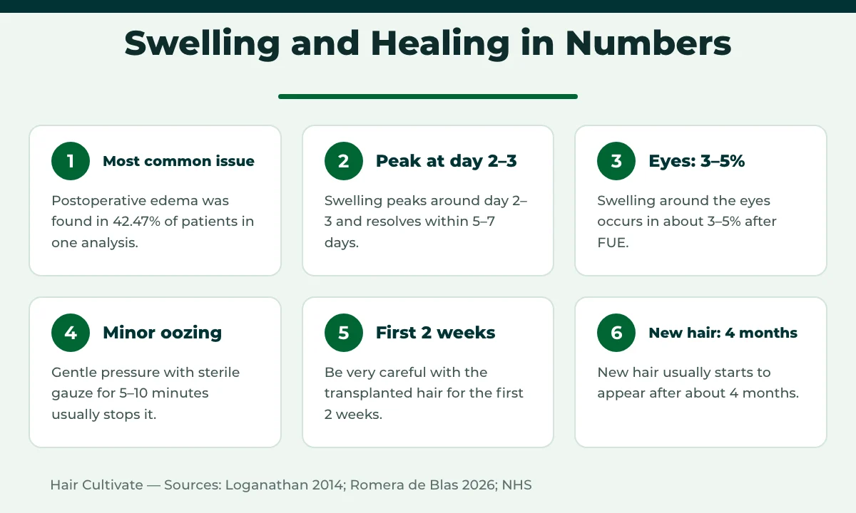 Facts about swelling and recovery timeline when sleeping after hair transplant