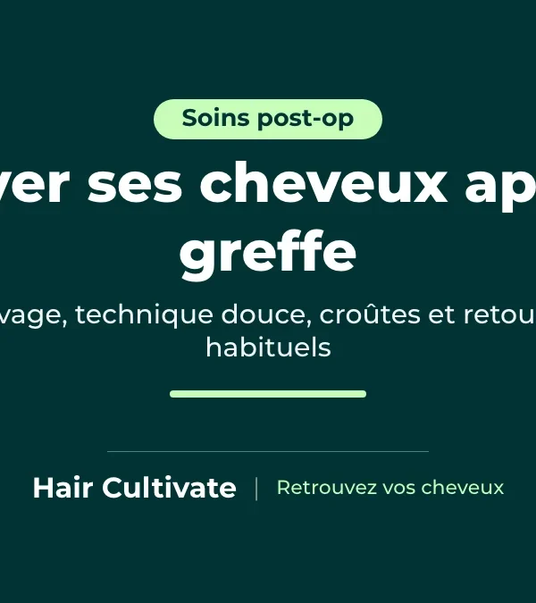 Patient pratiquant un lavage des cheveux après greffe du bout des doigts