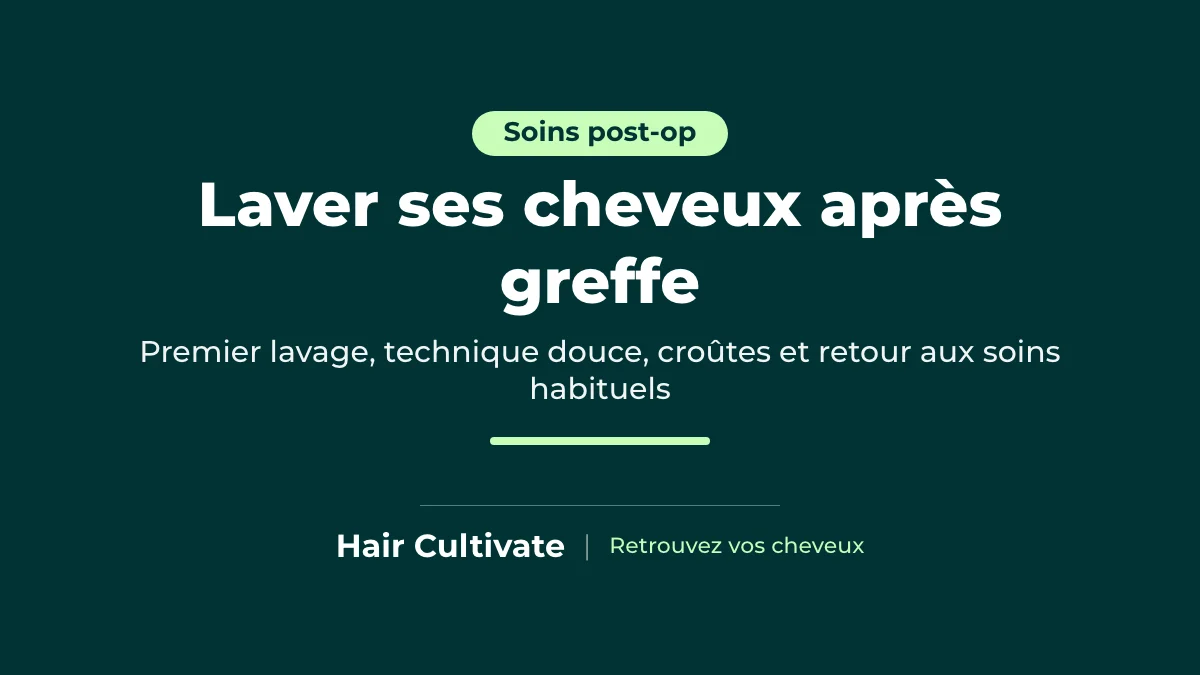 Patient pratiquant un lavage des cheveux après greffe du bout des doigts
