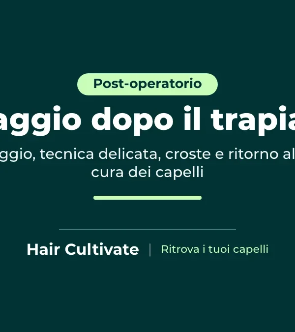 Paziente che si lava i capelli con i polpastrelli dopo il trapianto di capelli