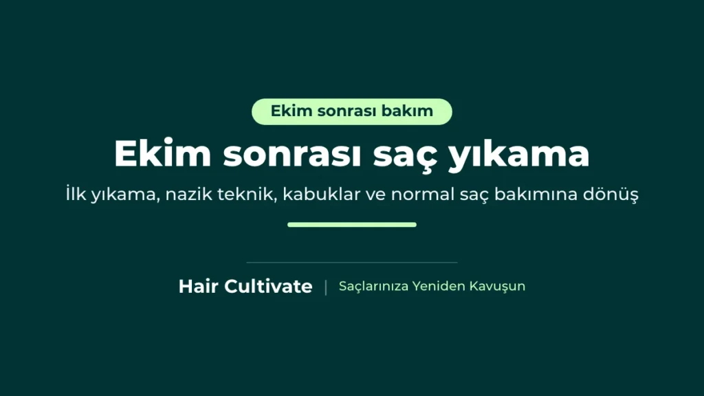 Parmak uçlarıyla nazik saç ekimi sonrası yıkama yapan hasta