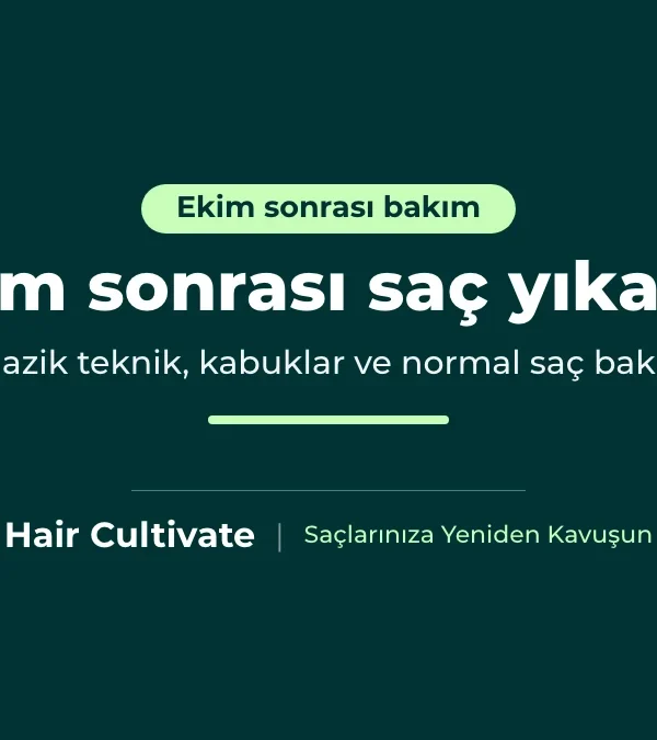 Parmak uçlarıyla nazik saç ekimi sonrası yıkama yapan hasta